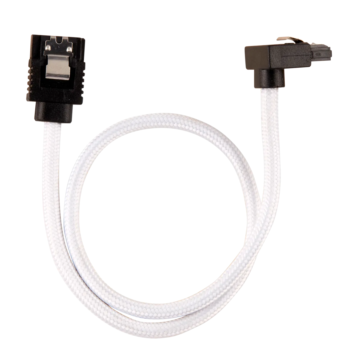 Image 3 for Corsair Premium Sleeved SATA Data Cable Set with 90° Connectors - White, 30cm