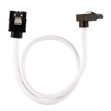 Image 3 for Corsair Premium Sleeved SATA Data Cable Set with 90° Connectors - White, 30cm