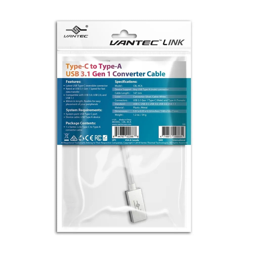 Image 1 for Vantec USB-C to USB-A Adapter
