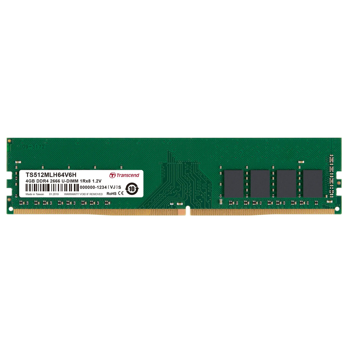 Image 1 for Transcend 4GB DDR4-2666 Desktop U-DIMM Memory