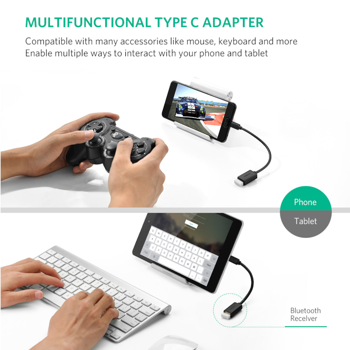 Image 5 for UGREEN Type-C to USB-A Adapter (Male to Female, 15cm)– Black