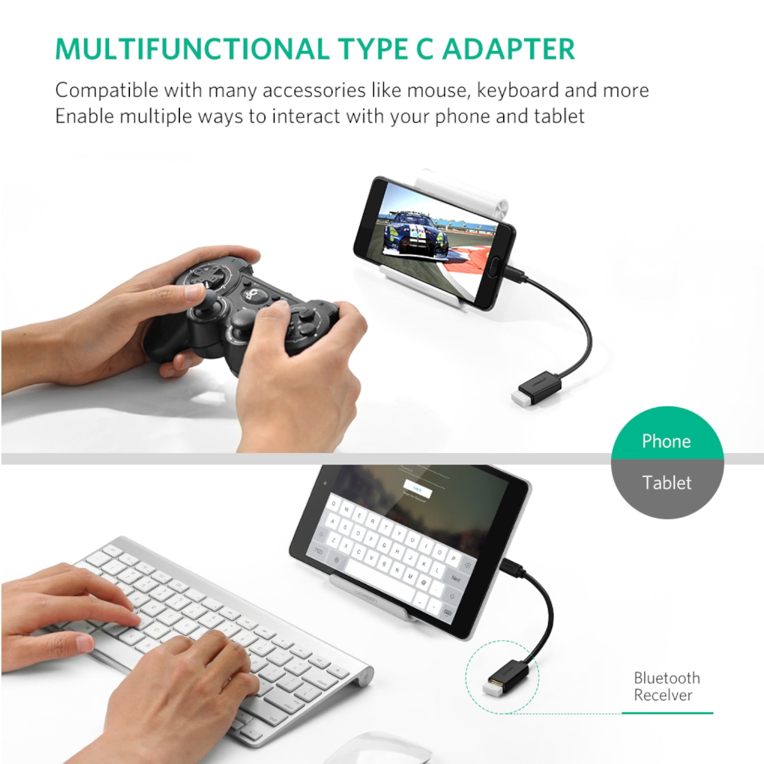 Image 5 for UGREEN Type-C to USB-A Adapter (Male to Female, 15cm)– Black