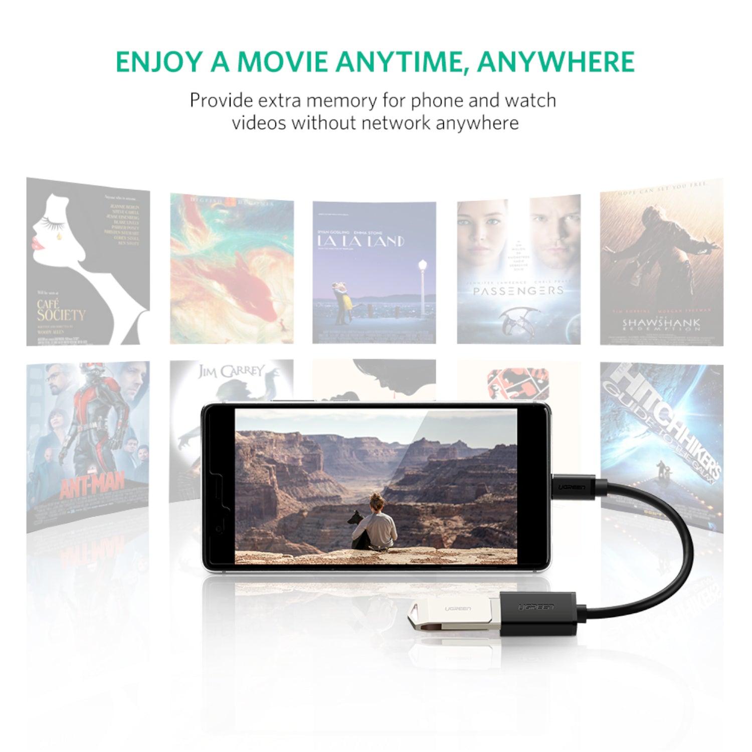 Image 6 for UGREEN Type-C to USB-A Adapter (Male to Female, 15cm)– Black