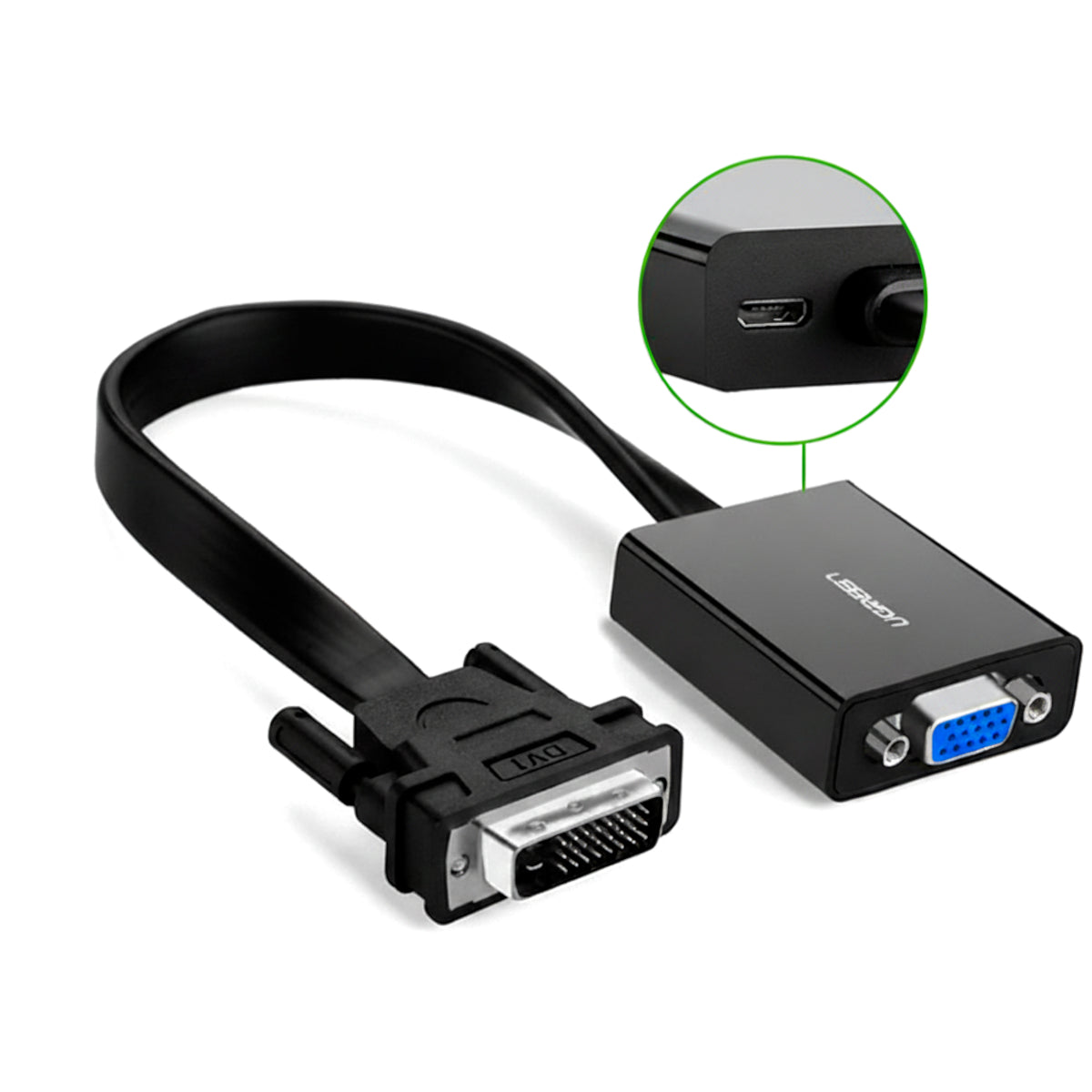 Image 1 for UGREEN DVI-D 24+1 to VGA Active Video Adapter (Male to Female) – Black