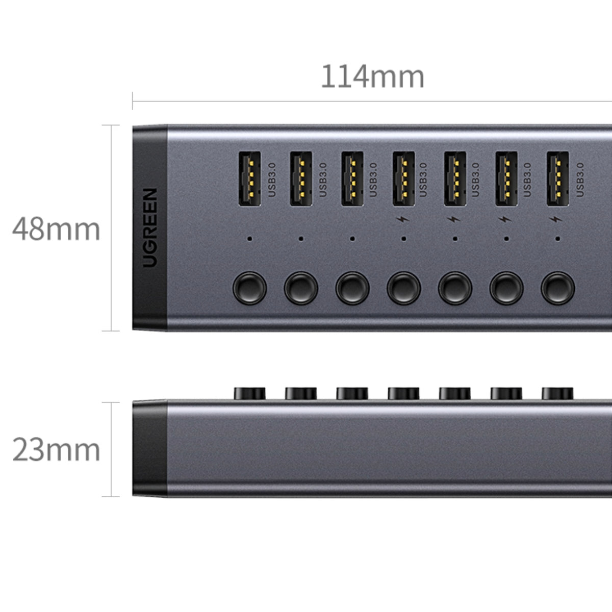 Image 4 for UGREEN 7 in 1 USB 3.0 Hub-Grey
