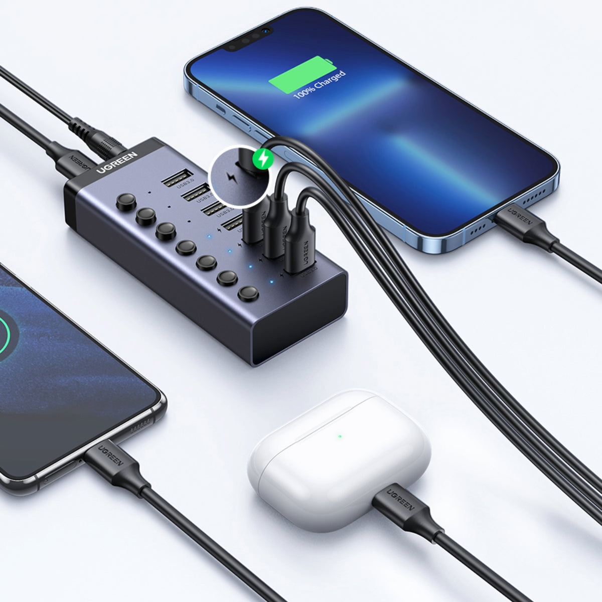 Image 5 for UGREEN 7 in 1 USB 3.0 Hub-Grey