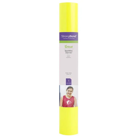 Image 1 for Cricut SportFlex Iron-On Vinyl - Bright Yellow, 30cm x 60cm