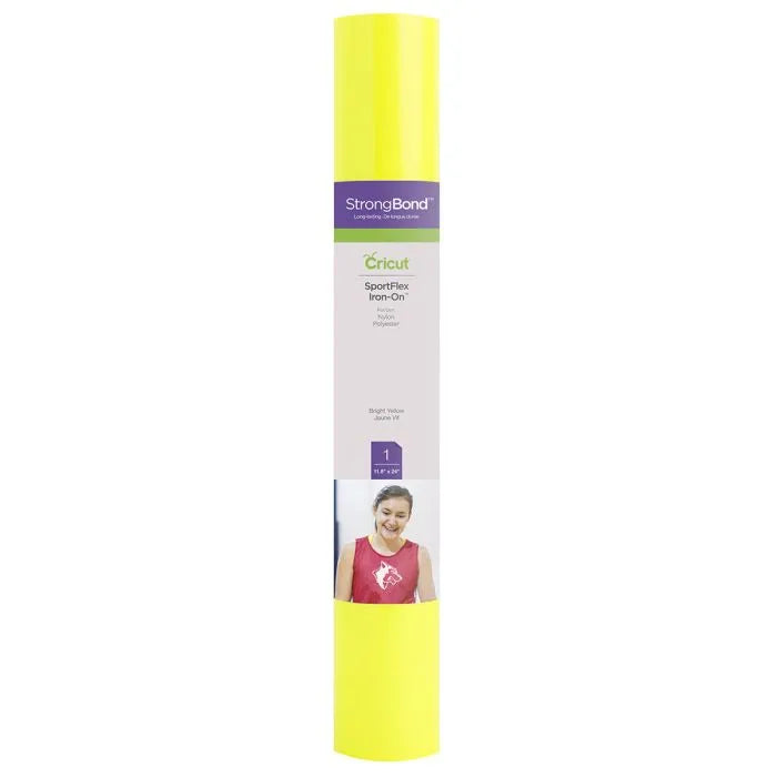 Image 1 for Cricut SportFlex Iron-On Vinyl - Bright Yellow, 30cm x 60cm