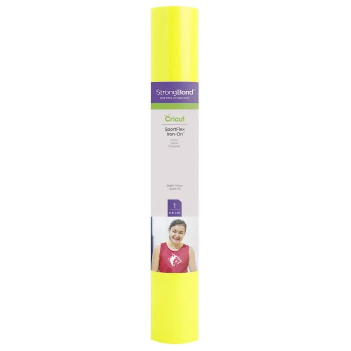 Image 2 for Cricut SportFlex Iron-On Vinyl - Bright Yellow, 30cm x 60cm
