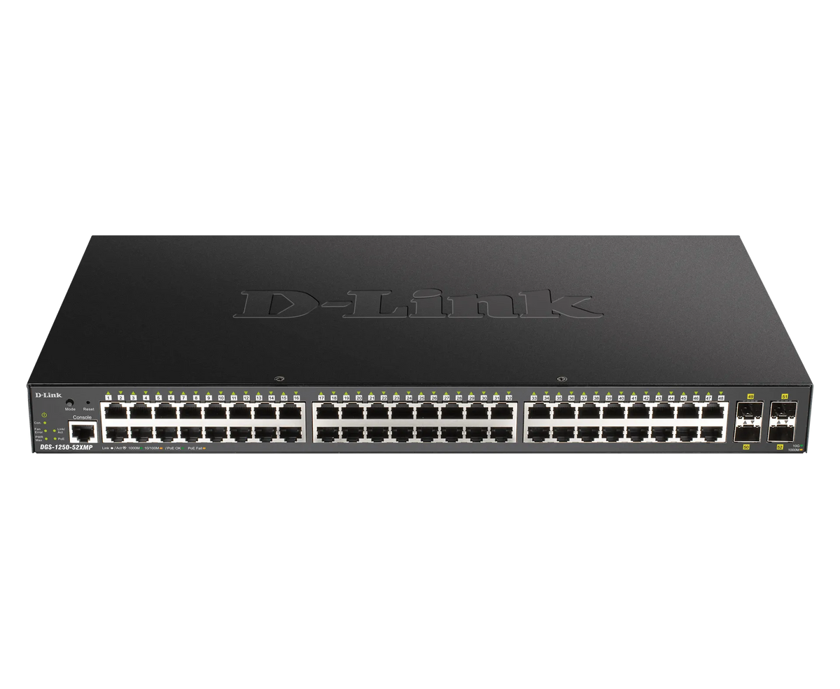 Image 2 for D-Link DGS-1250-52XMP 52-Port Gigabit Smart Managed PoE Switch with 4x 10G SFP+ Uplinks