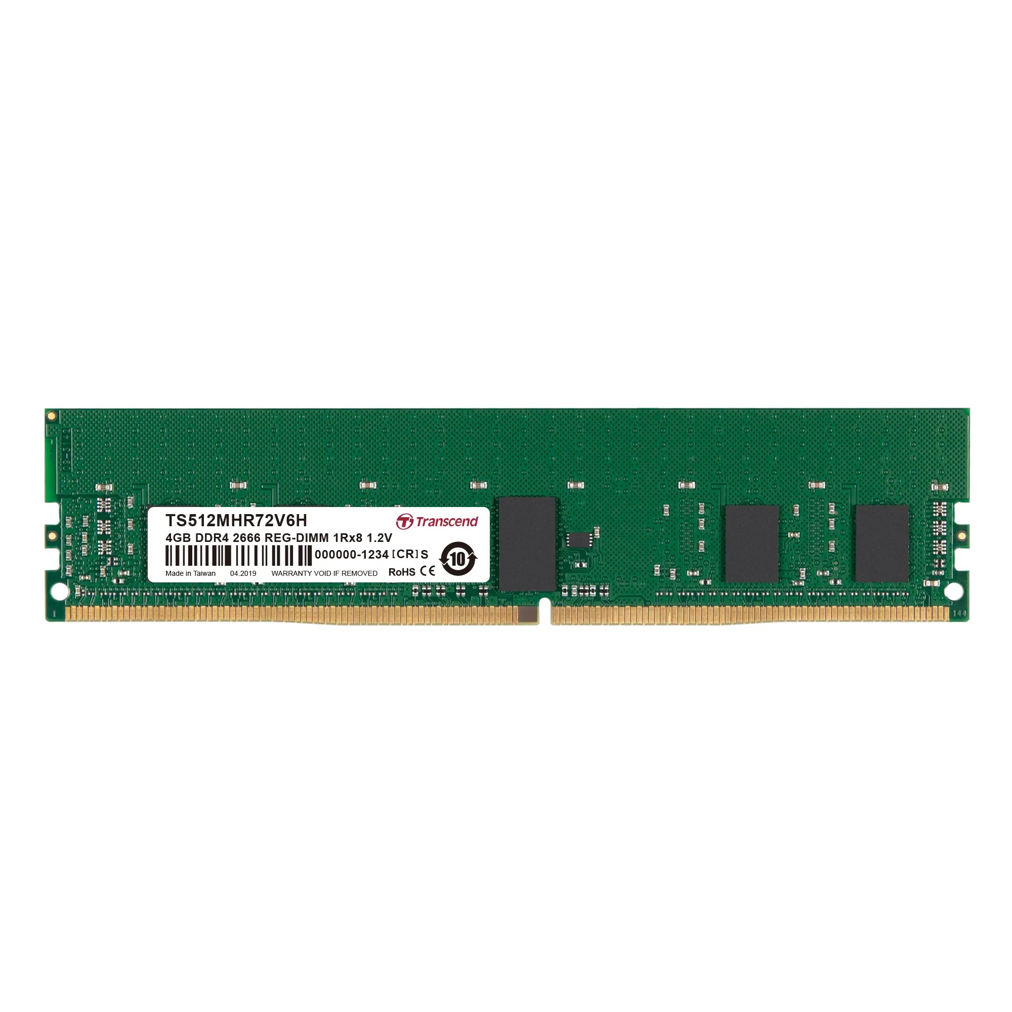 Image 2 for Transcend 4GB DDR4-2666 Registered DIMM Memory