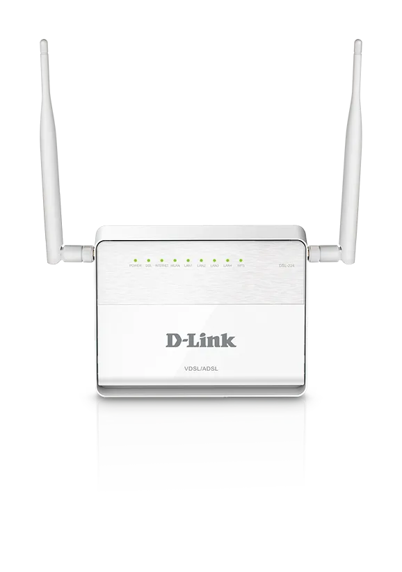 D-Link DSL-224 Wireless N300 ADSL/VDSL2 Modem Router with 4 Fast Ether ...