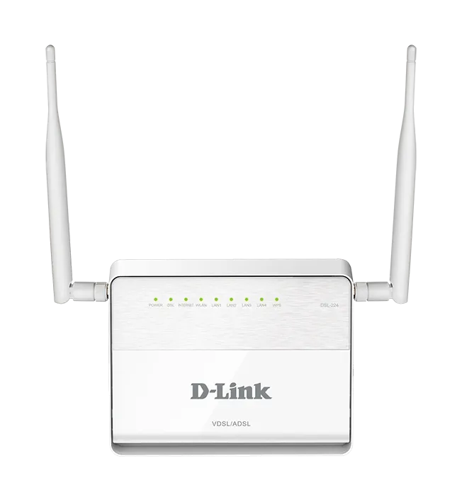 D-Link DSL-224 Wireless N300 ADSL/VDSL2 Modem Router with 4 Fast Ether ...