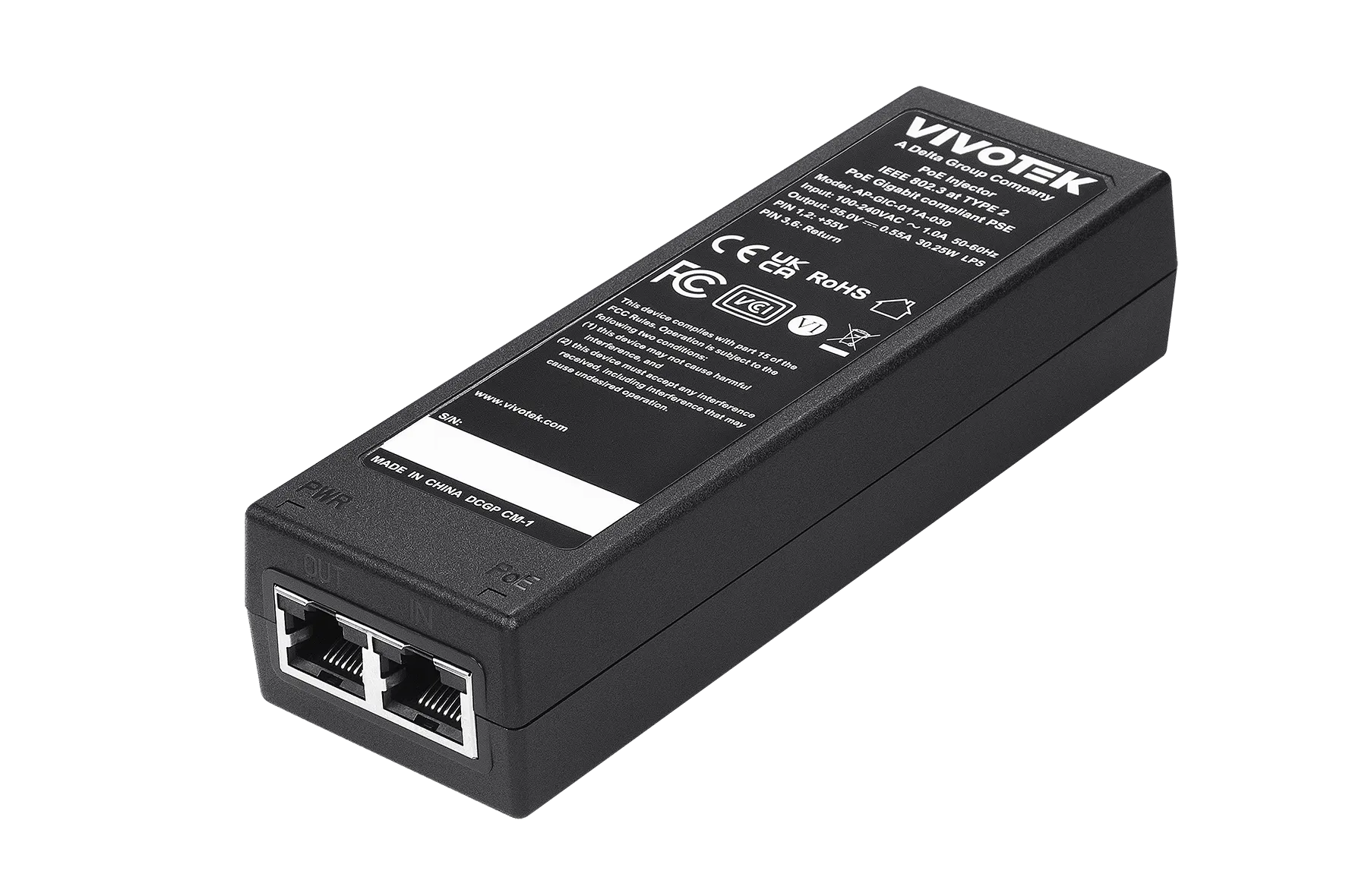 Image 1 for VIVOTEK 30W PoE Ethernet Injector