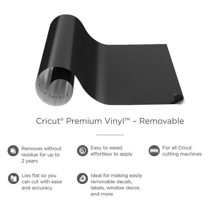 Image 1 for Cricut Premium Vinyl Removable - Black