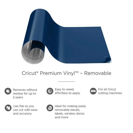 Image 2 for Cricut Premium Vinyl Removable - Vivid Blue 30cm x 120cm