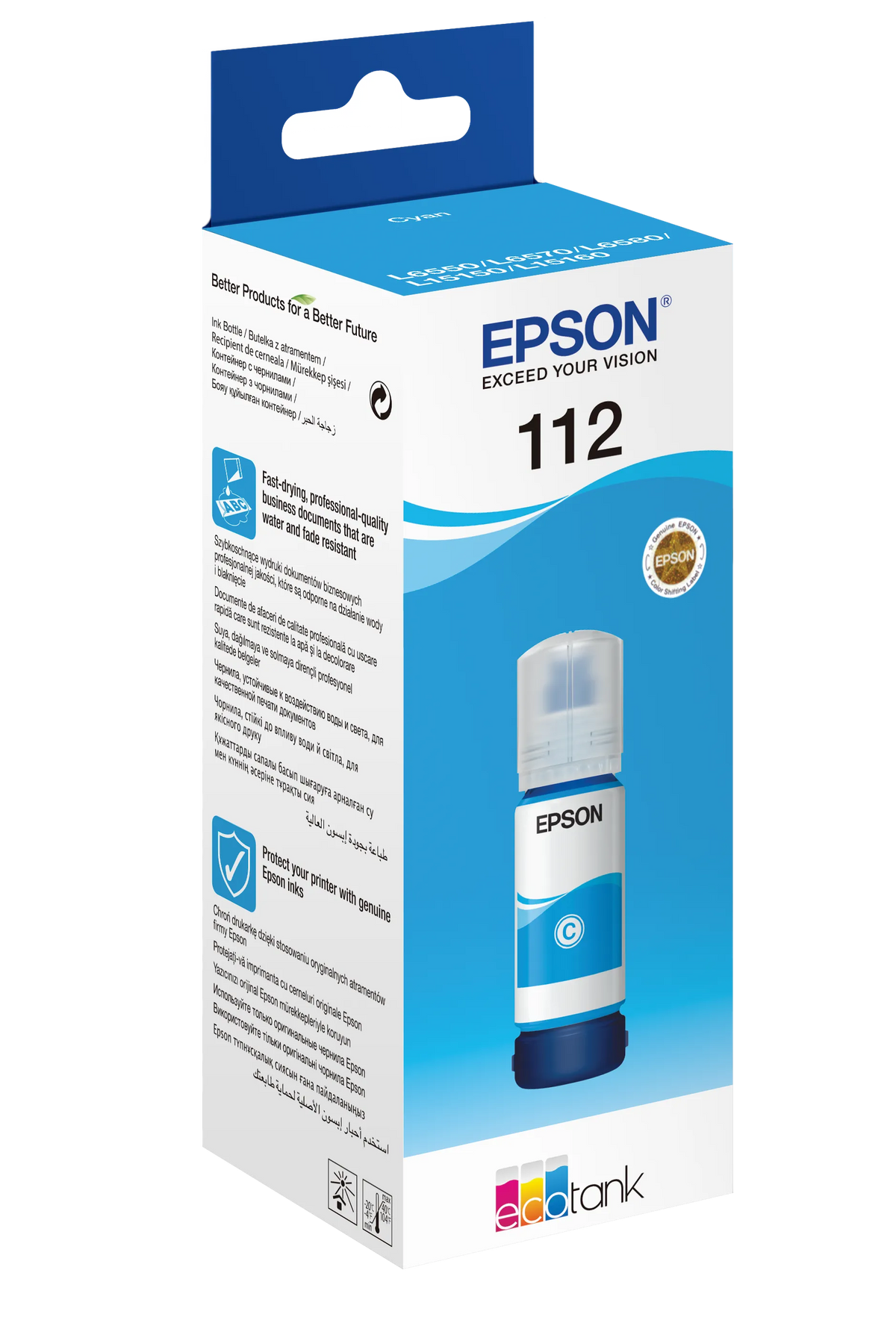 Image 1 for Epson EcoTank Pigment Cyan Ink Bottle - 70ml