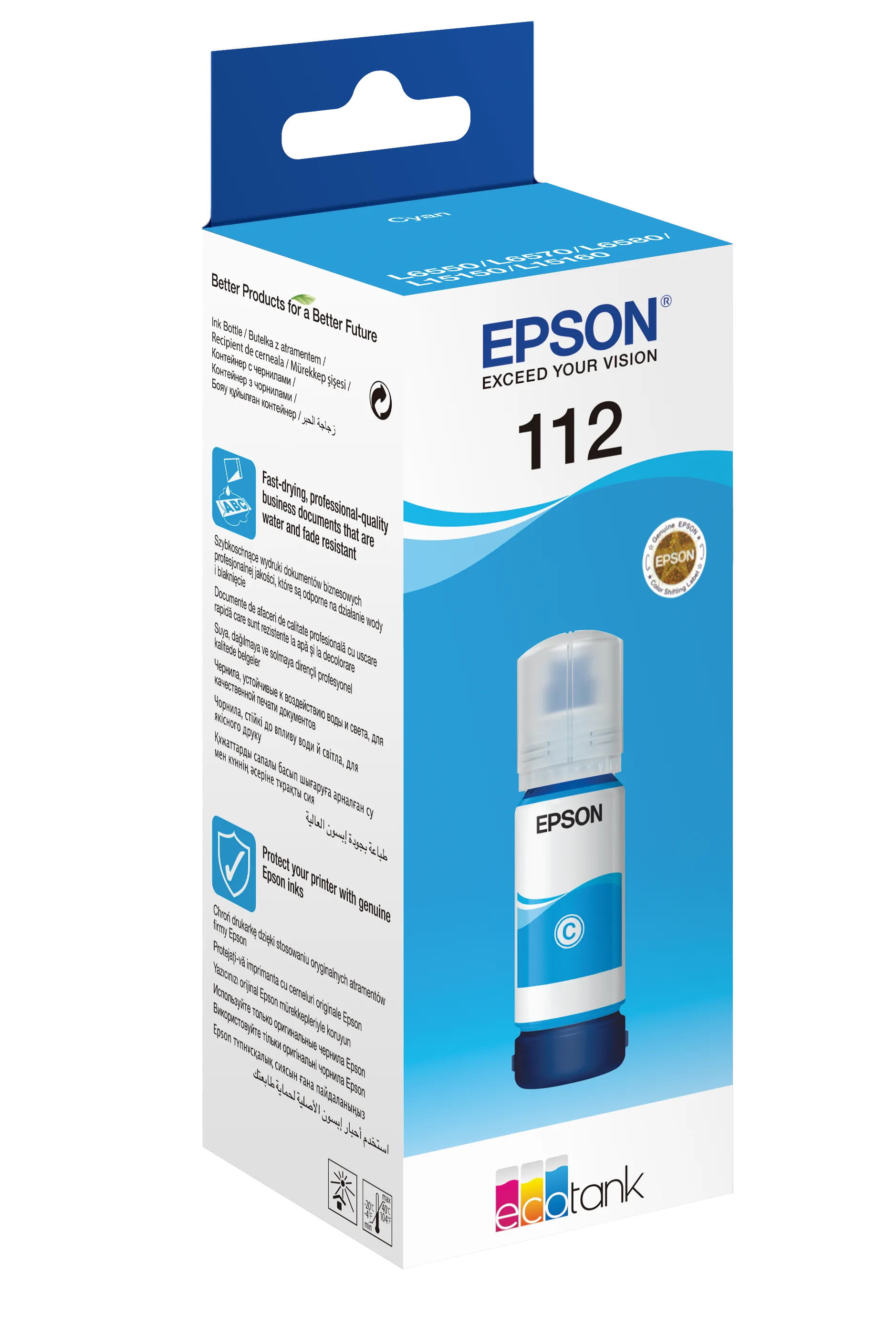 Image 1 for Epson EcoTank Pigment Cyan Ink Bottle - 70ml