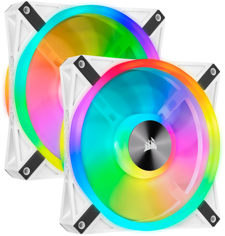 Image 11 for Corsair iCUE QL140 RGB 140mm PWM Dual Fan Kit - White