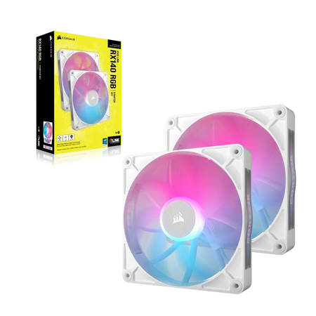 Image 7 for Corsair iCUE LINK RX140 140mm RGB Fan Dual Pack - White