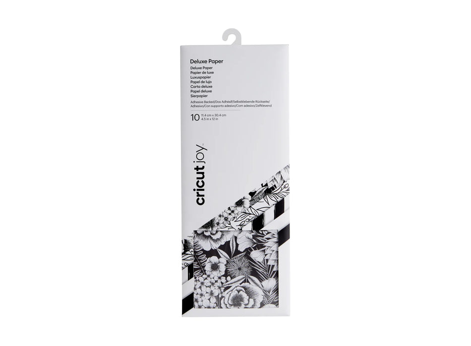 Image 1 for Cricut Joy Adhesive-Backed Deluxe Paper - Black and White Botanicals (10 Sheets)
