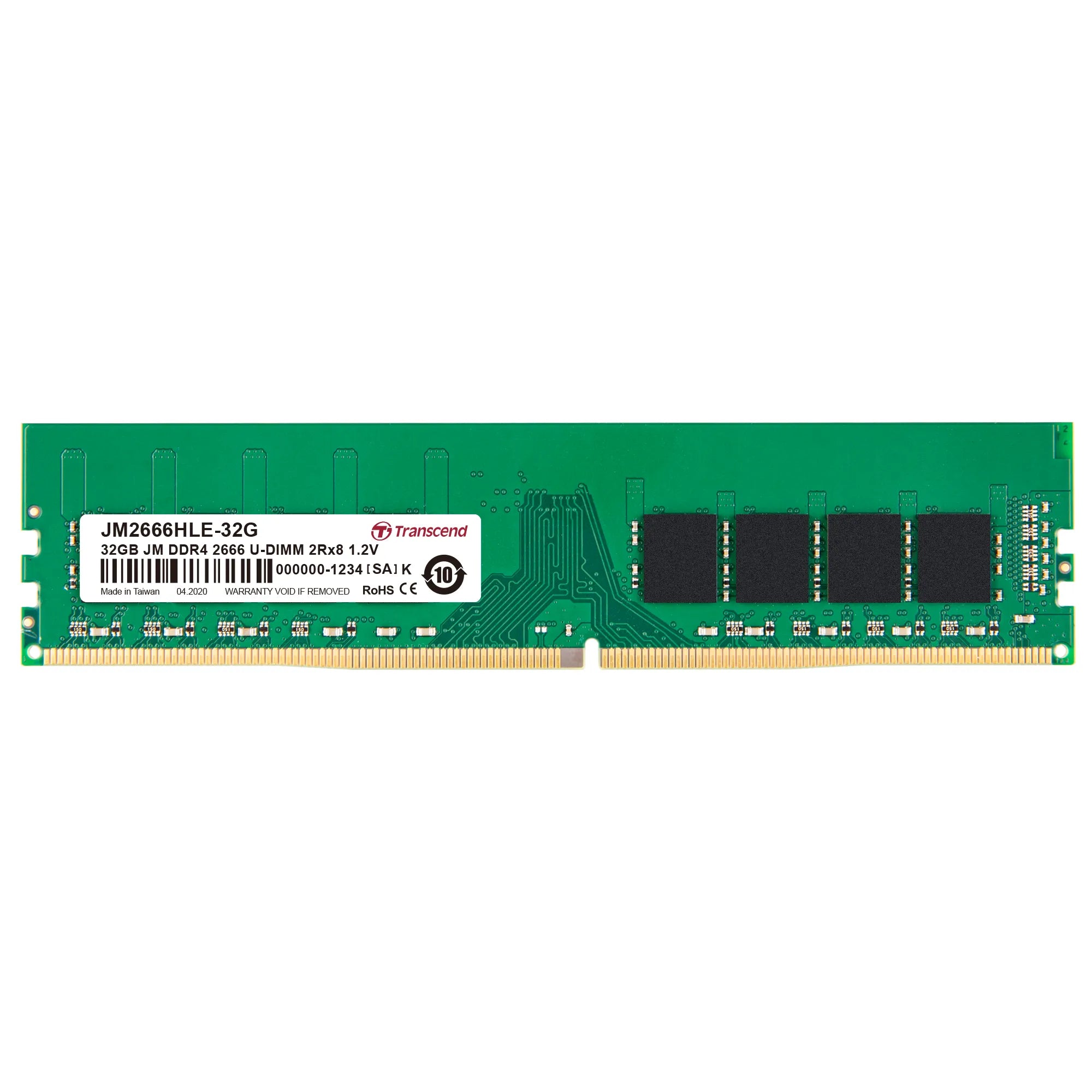 Image 1 for Transcend 32GB DDR4 2666MHz Desktop Memory