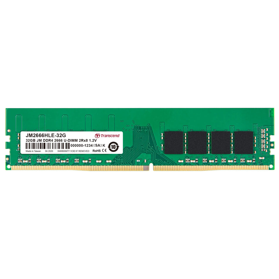 Image 1 for Transcend 32GB DDR4 2666MHz Desktop Memory