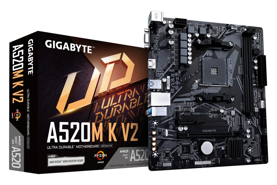 Image 3 for GIGABYTE A520M-K V2 AMD AM4 Micro ATX Motherboard
