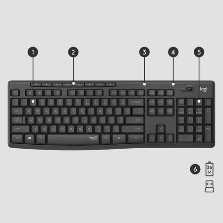 Image 14 for Logitech MK295 Wireless Keyboard and Mouse Combo - Graphite