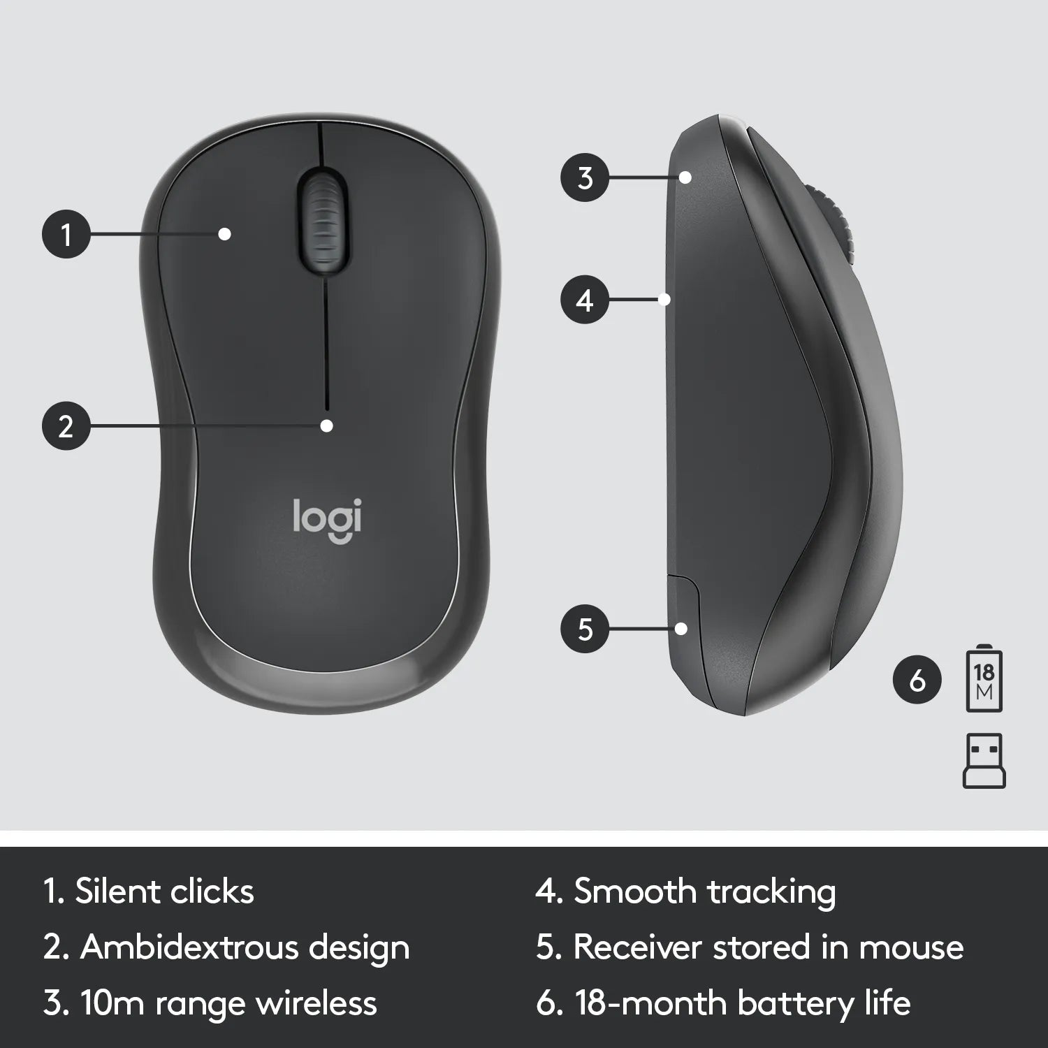 Image 12 for Logitech MK295 Wireless Keyboard and Mouse Combo - Graphite