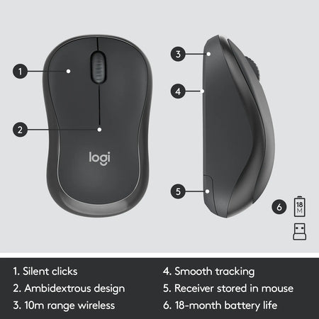 Image 12 for Logitech MK295 Wireless Keyboard and Mouse Combo - Graphite