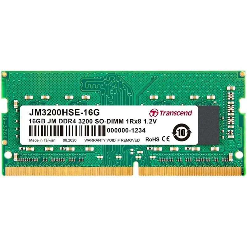 Image 2 for Transcend JetRam 16GB DDR4-3200 SO-DIMM Notebook Memory (1Rx8 CL22)