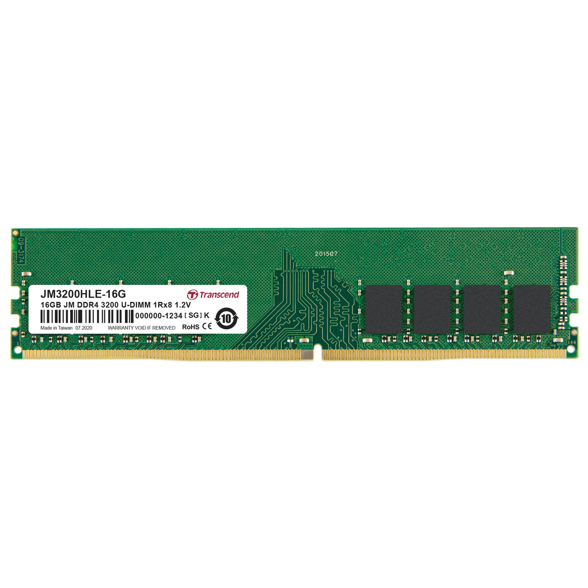Image 1 for Transcend JetMemory 16GB DDR4-3200 Desktop U-DIMM