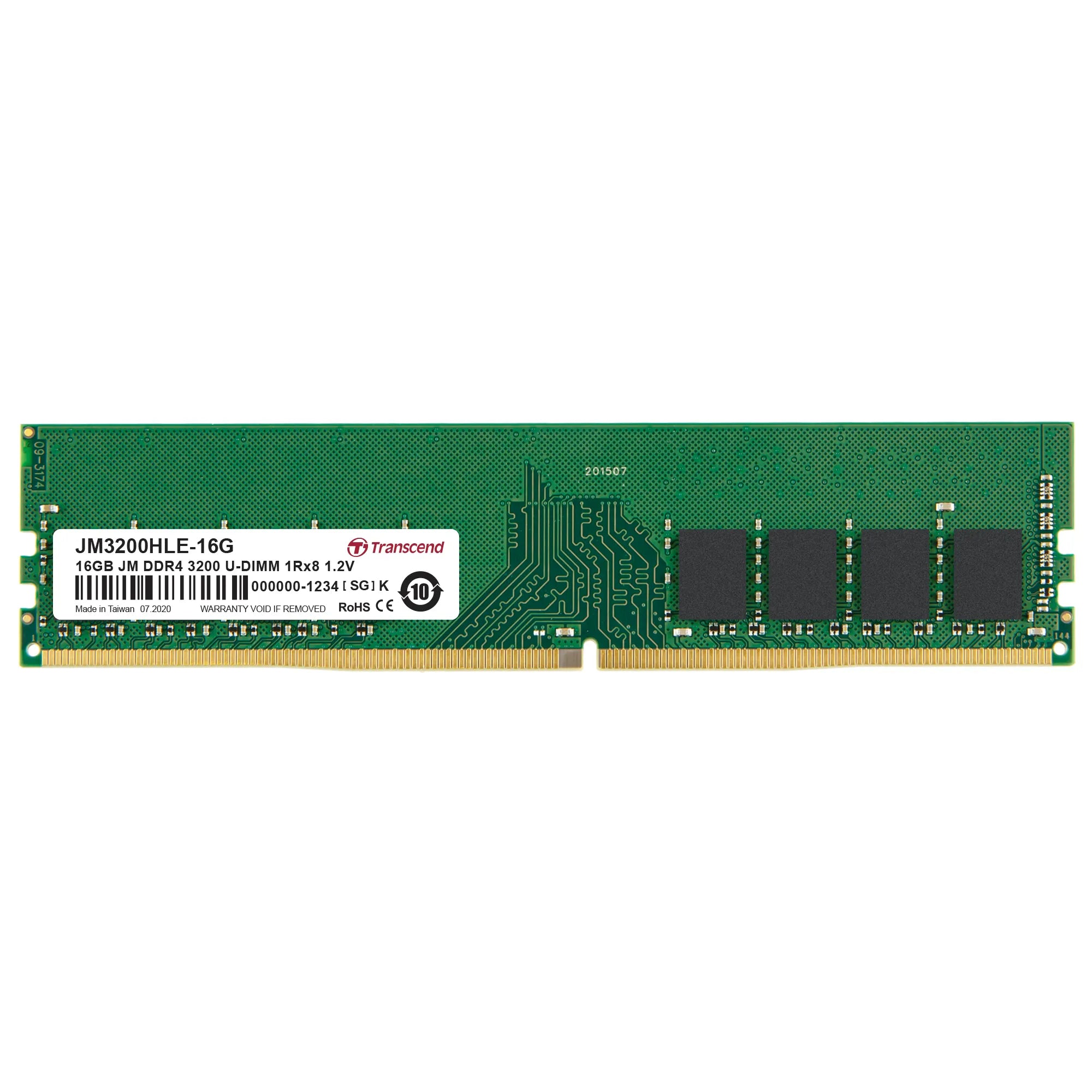 Image 1 for Transcend JetMemory 16GB DDR4-3200 Desktop U-DIMM