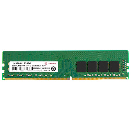 Image 1 for Transcend 32GB DDR4 3200MHz Desktop U-DIMM Memory