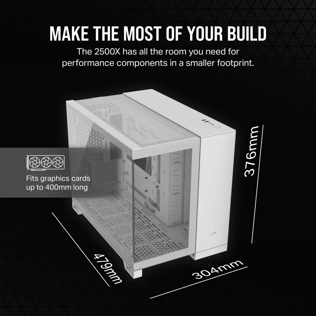 Image 9 for Corsair iCUE 2500X Micro ATX Dual Chamber PC Case - White