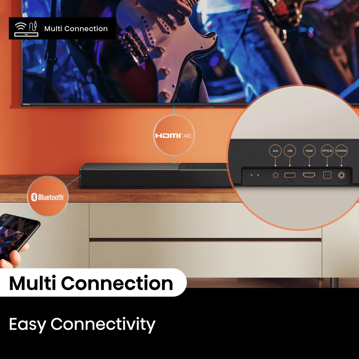 Image 4 for Hisense HS2000 2.1 Channel Soundbar with Built-in Subwoofer