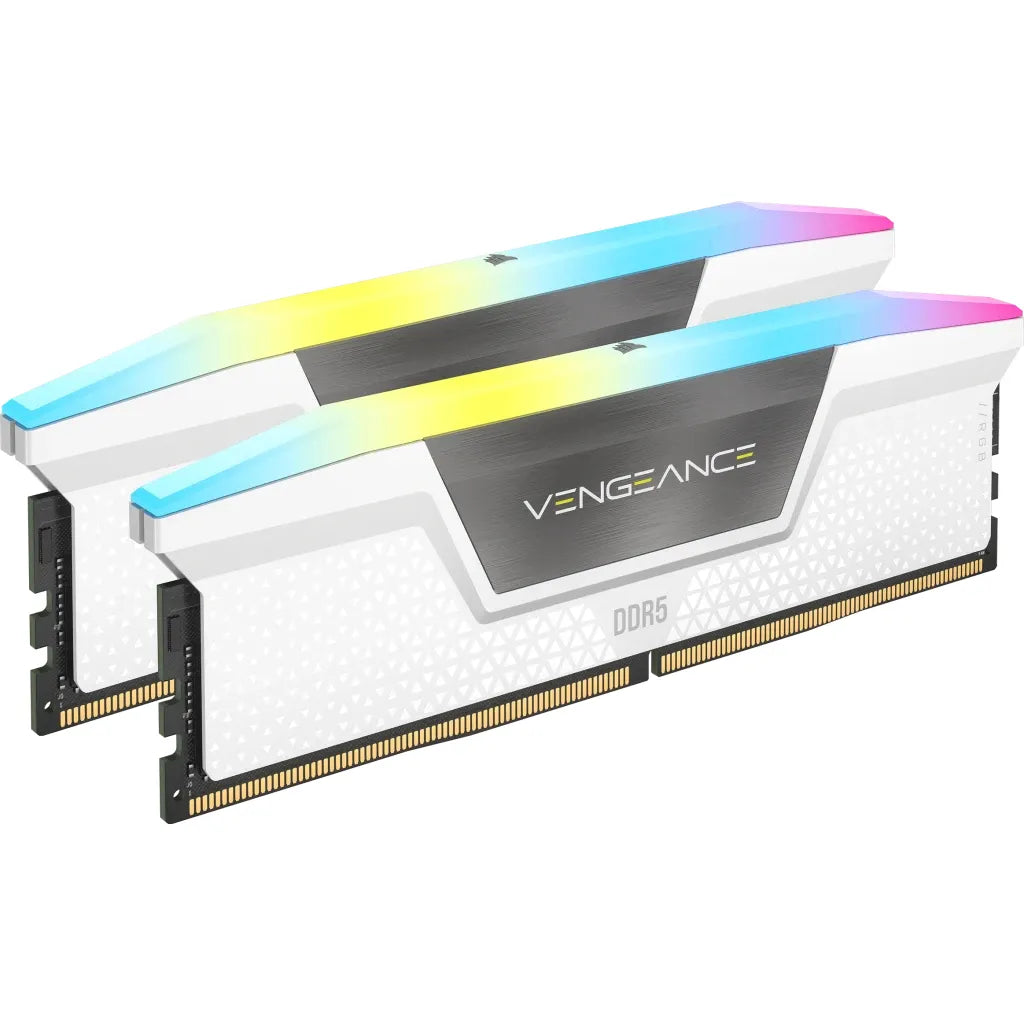 Image 1 for CORSAIR VENGEANCE RGB DDR5 32GB (2 x 16GB) DDR5 6000 CL36-44-44-96 1.35V Intel XMP - WHITE. 