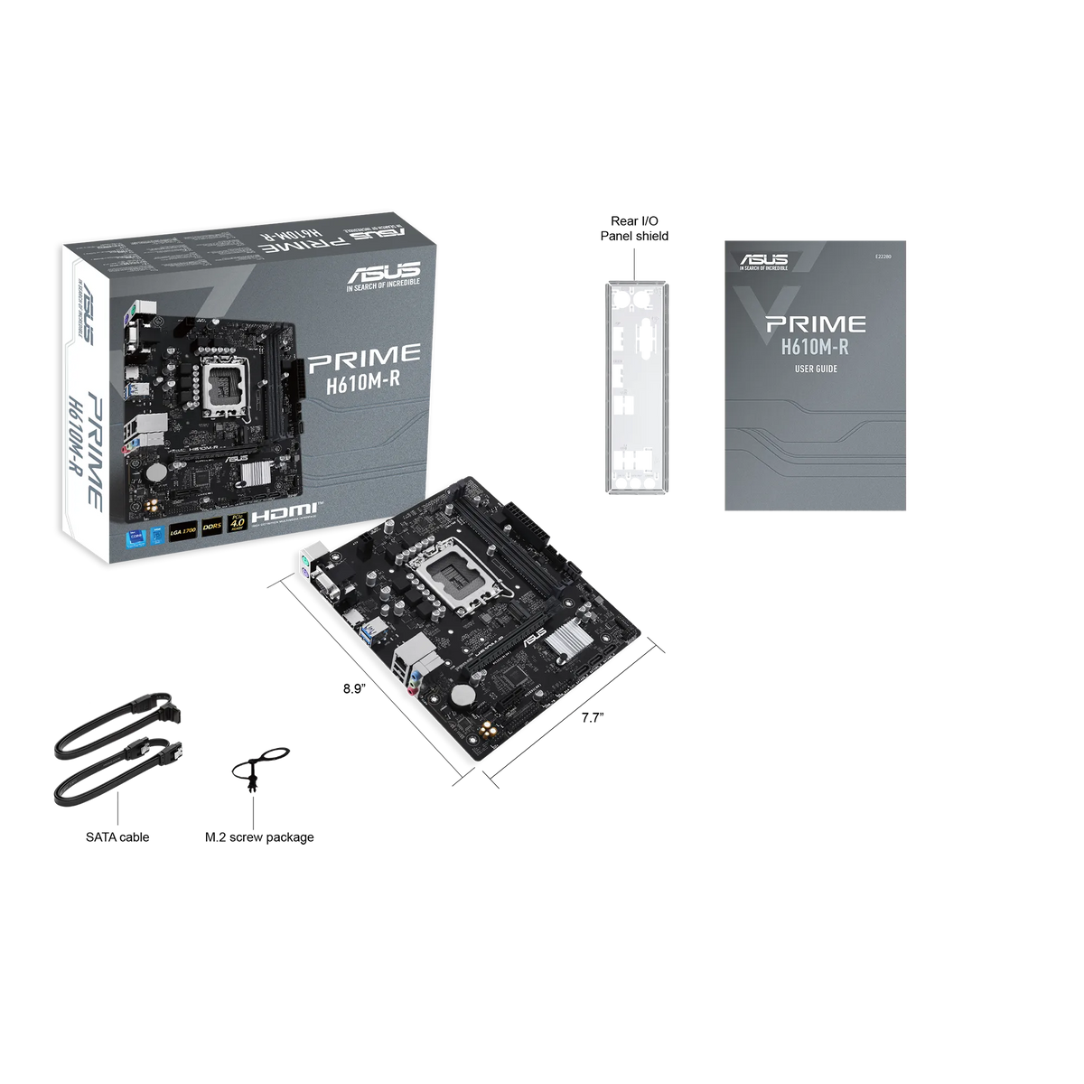 Image 3 for ASUS Motherboard/mATX/LGA1700/2xDDR5. Max96GB/ 1xM.2/4xSATA/1xPCIe4*16/1xPCIe3*1/1xHDMI/1xVGA/ 1xDP/4xUSB