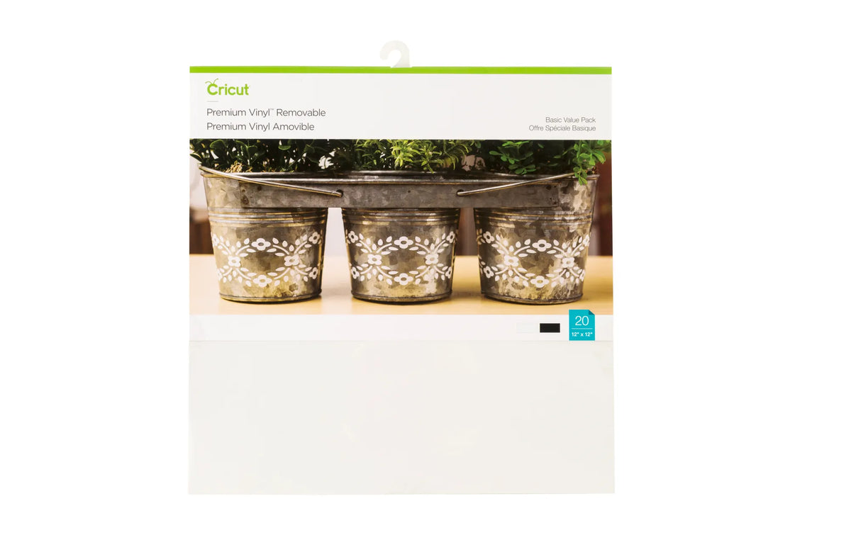 Image 1 for Cricut Premium Removable Vinyl Sampler - Basics, 30x30cm, 20 Sheets