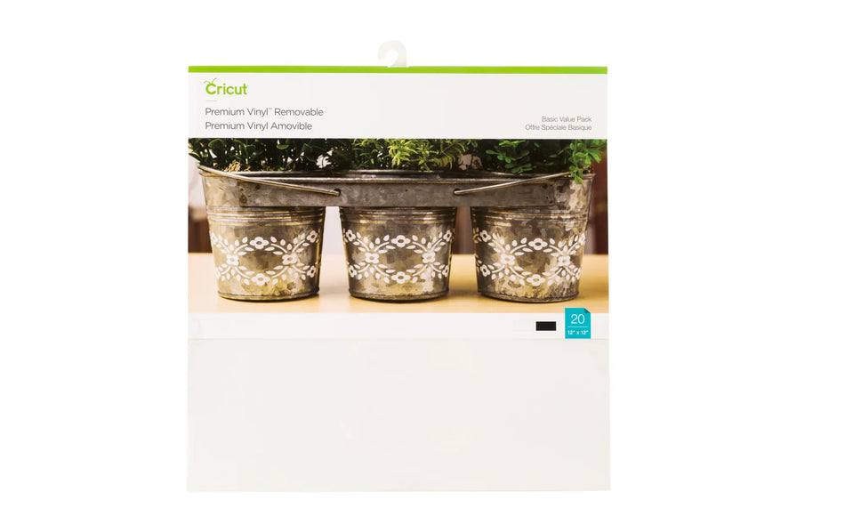 Image 1 for Cricut Premium Removable Vinyl Sampler - Basics, 30x30cm, 20 Sheets