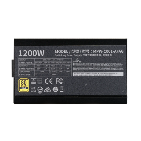 Image 3 for Cooler Master Elite Gold 1200W 80+ Gold Fully Modular Power Supply (A/EU Cord)