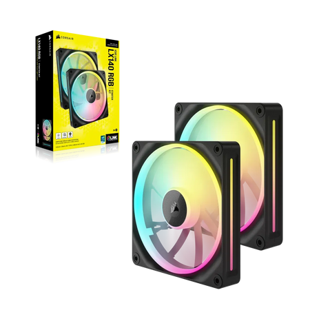 Image 2 for Corsair iCUE LINK LX140 RGB 140mm PWM Fan Dual Pack with System Hub