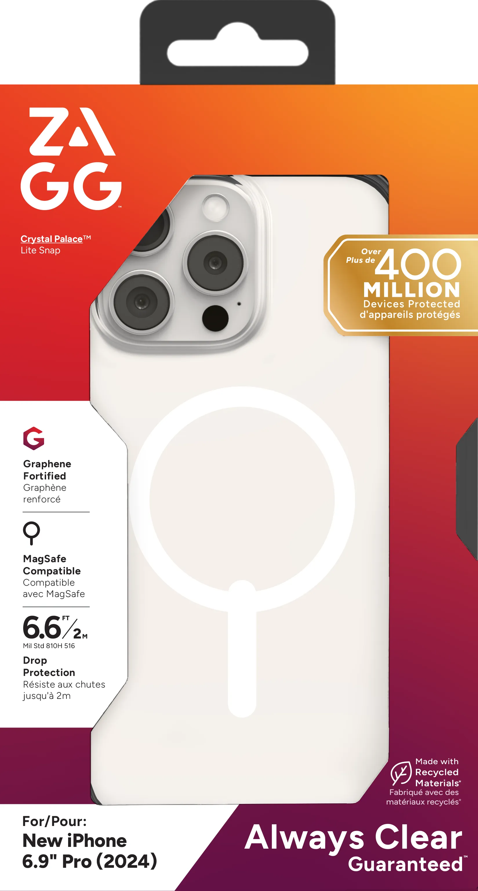 Image 2 for ZAGG Cases PH CrystlPal Lite Snap Apple  iP16 Pro Max  Clear