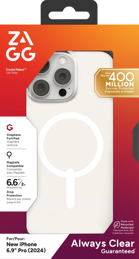 Image 2 for ZAGG Cases PH CrystlPal Lite Snap Apple  iP16 Pro Max  Clear