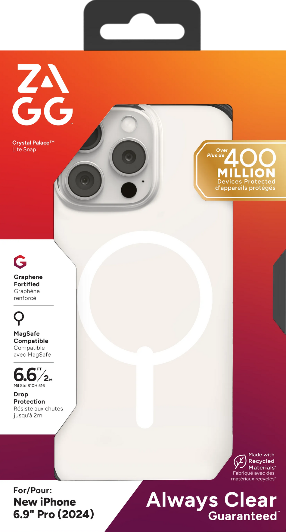 Image 2 for ZAGG Cases PH CrystlPal Lite Snap Apple  iP16 Pro Max  Clear
