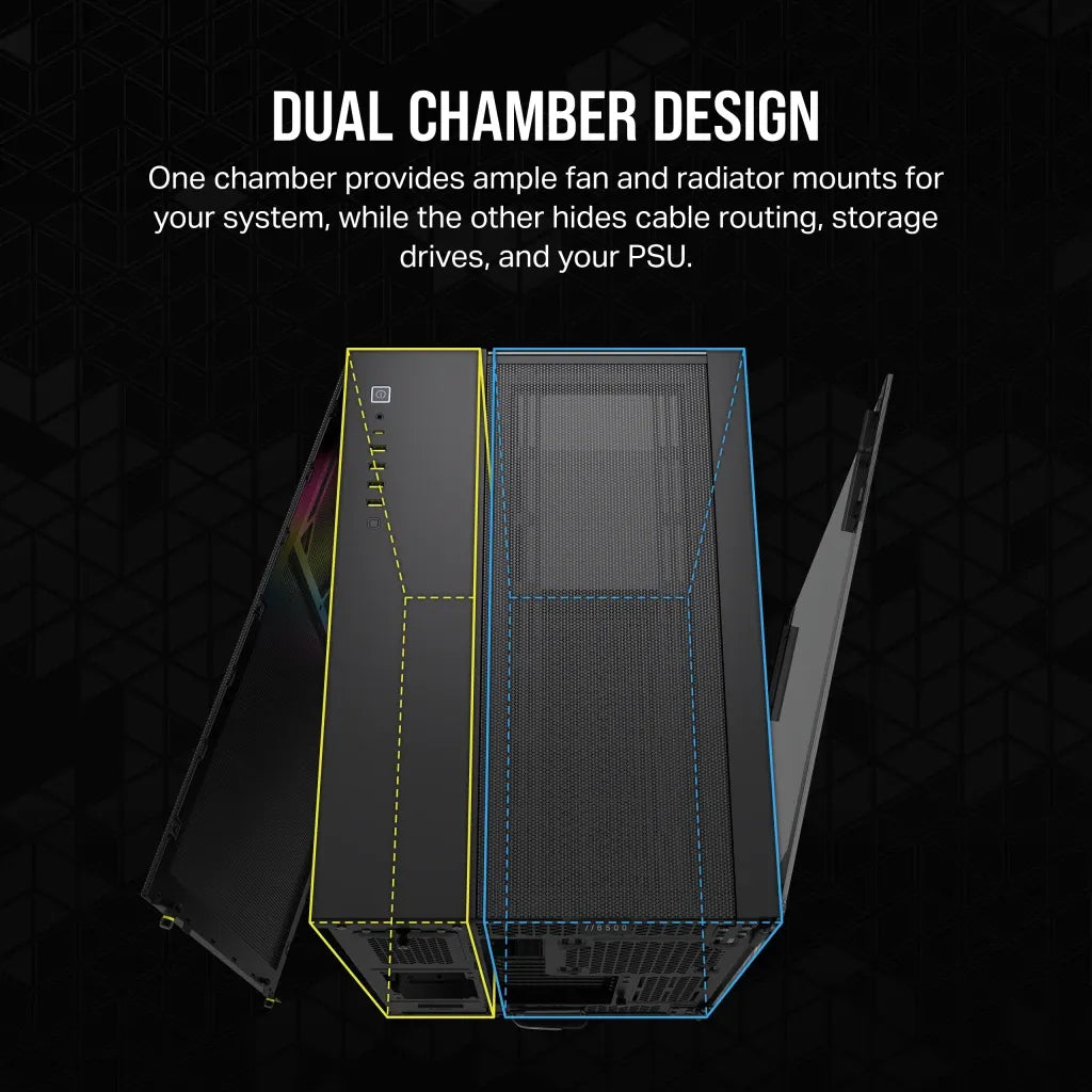 Image 9 for Corsair 6500X RGB Mid-Tower Black Dual Chamber PC Case