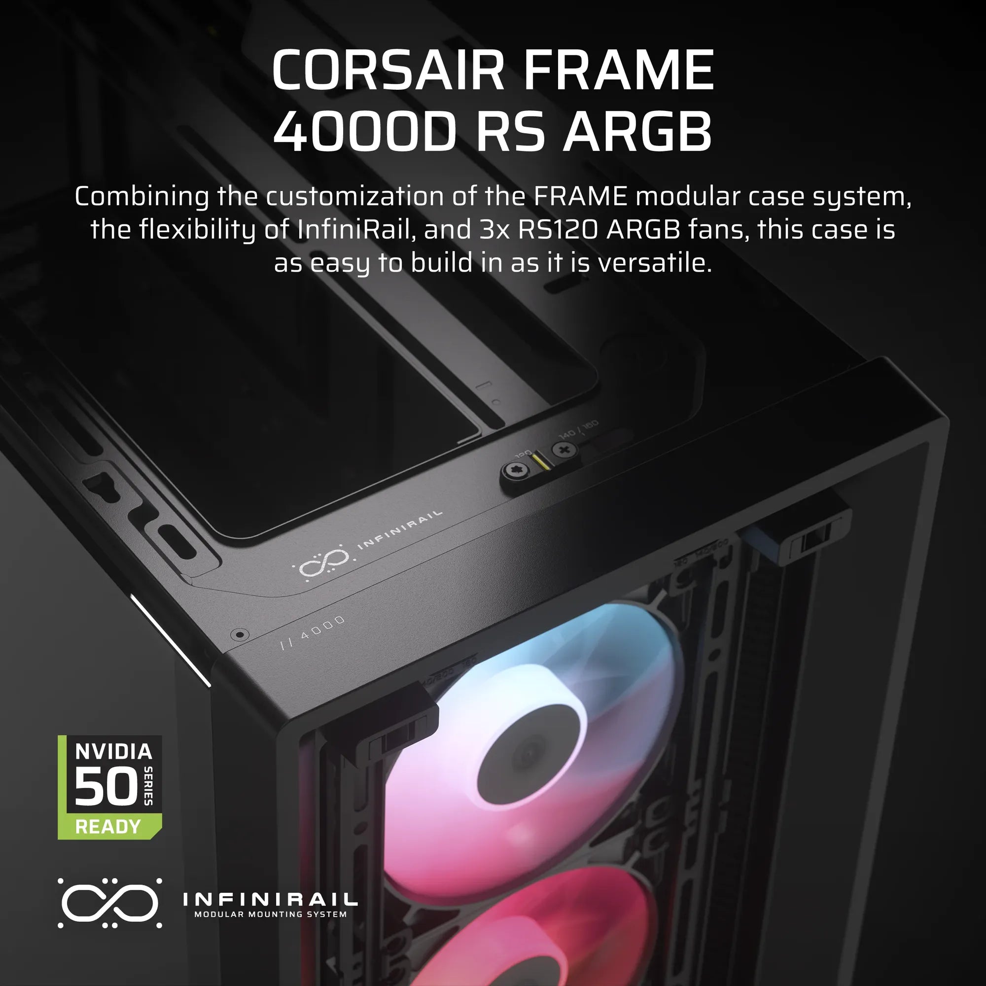 Image 5 for Corsair Frame 4000D RS ARGB Black Mid-Tower PC Case
