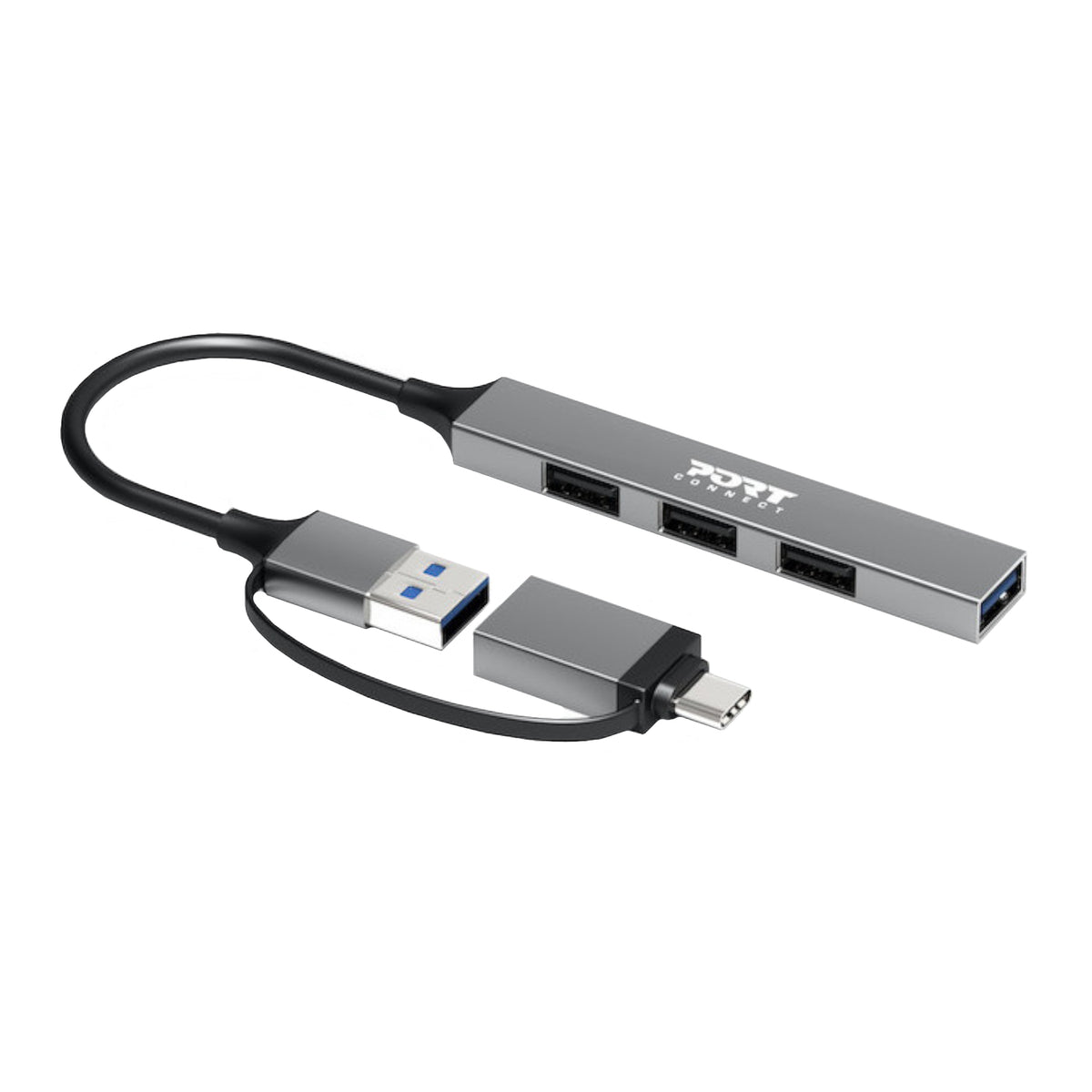 Image 2 for Port Connect USB Type-C to 4-port USB-A 3.0/2.0 Hub