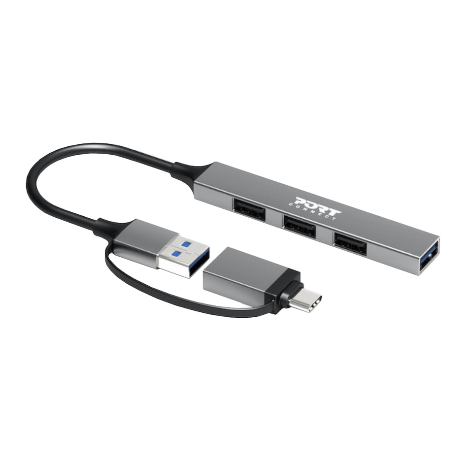 Image 2 for Port Connect USB Type-C to 4-port USB-A 3.0/2.0 Hub